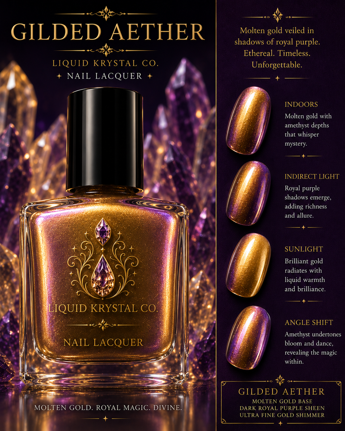 ETHEREAL AETHER COLLECTION PROTOTYPE DISPLAY | NOT FOR SALE | Fantasy Nail Polish Concept Collection | Liquid Krystal Co.