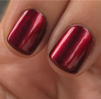 Incarnadine – Liquid Krystal Co. Indie Nail Polish | Black Jelly Base Metallic Crimson Red Shimmer Handmade Lacquer