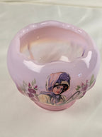 Vintage Fenton Coca-Cola Girl Pink Opalescent Glass Rose Bowl – Signed J. Peyton