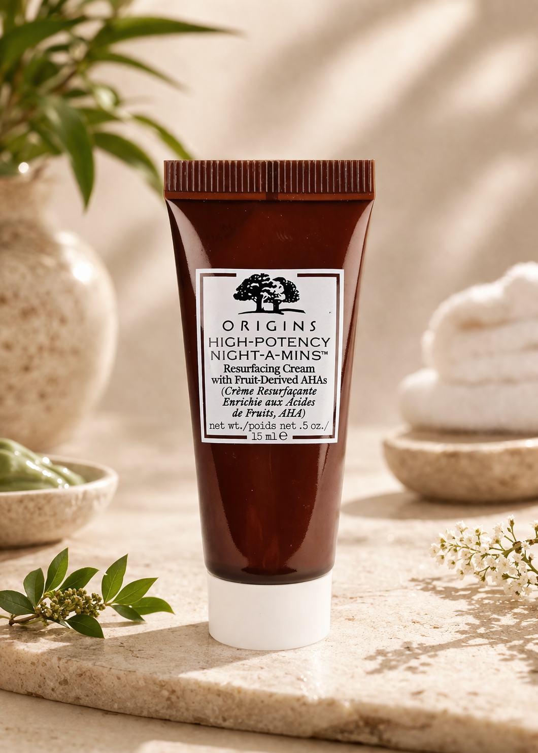 Origins High-Potency Night-A-Mins™ Resurfacing Cream with Fruit-Derived AHAs 0.5 oz — Overnight Radiance Renewal Treatment