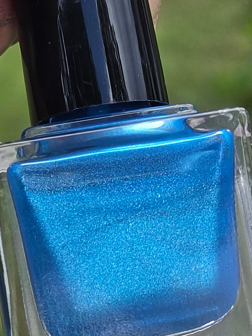 Ioniwave- Electric Blue Diamond Shimmer Nail Polish Metallic Indie Lacquer 15ml Handmade- Liquid Krystal Co