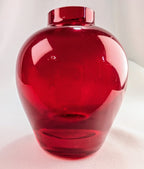 Vintage Ruby Red Art Glass Bud Vase Heavy Blown Glass Cranberry Display