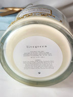 LiveGreen Sea Salt Citrus Soy Blend Candle 14 oz Three Wick Boxed Essential Oils