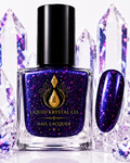 Skinny Denim Remix Prototype | Deep Midnight Blue Suble Shimmer Base with Irridecent Bright Pink Flake Glitter Liquid Krystal Co. Nail Lacquer