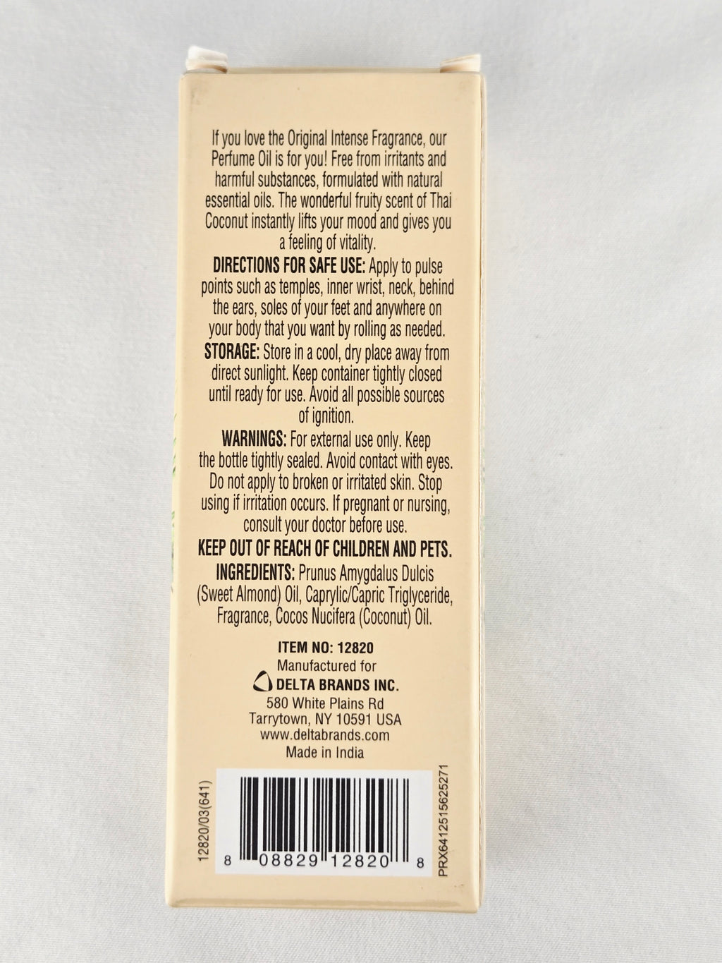 Thai Coconut Roll-On Perfume Oil 0.33 oz 10 ml Personal Care Fragrance Travel Size Coconut Scent Near Full