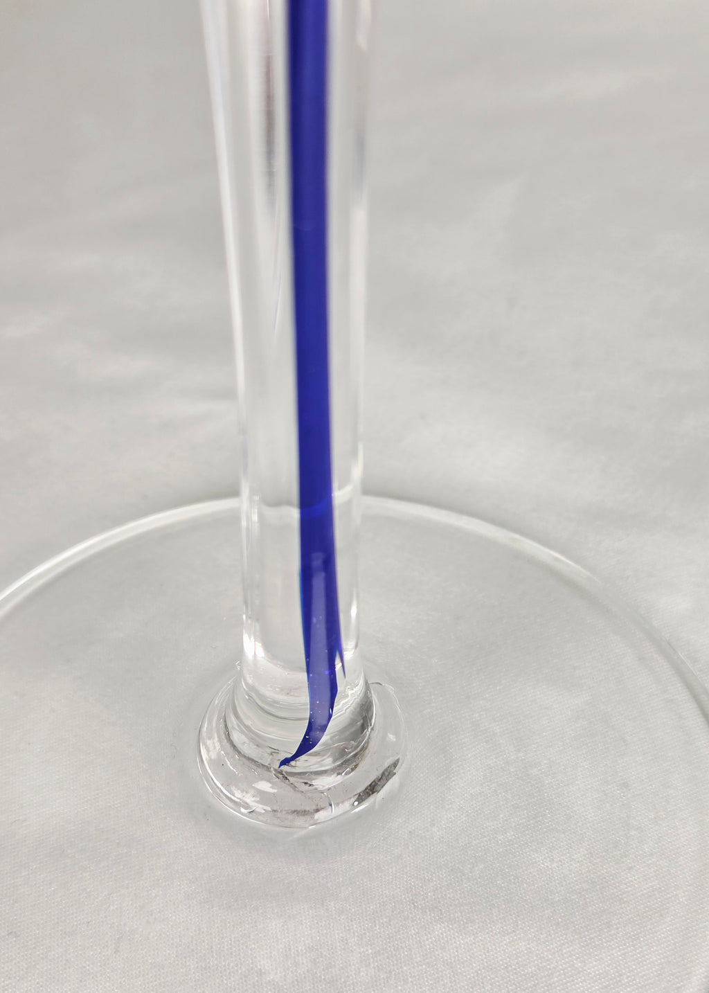 Pair Tall Cobalt Blue High Quality Wine Goblets | Art Glass Stemware 10.5"