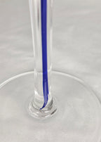 Pair Tall Cobalt Blue High Quality Wine Goblets | Art Glass Stemware 10.5"