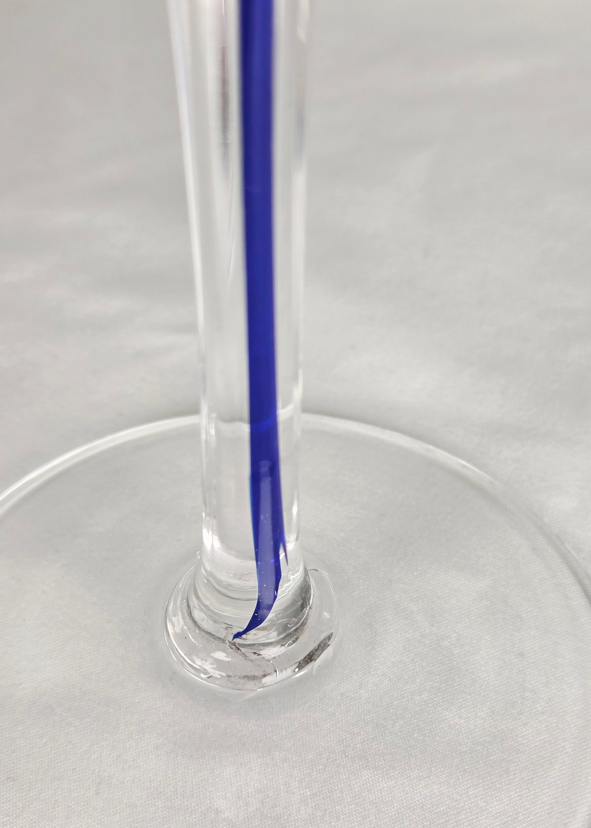 Pair Tall Cobalt Blue High Quality Wine Goblets | Art Glass Stemware 10.5"