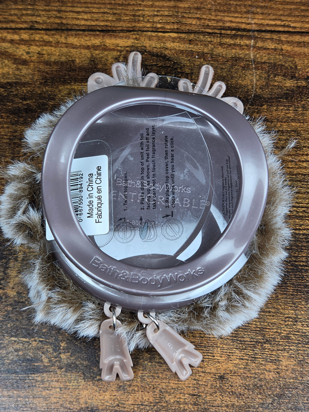 Bath & Body Works Fuzzy Reindeer Scentportable Car Fragrance Holder Visor Clip Retired New