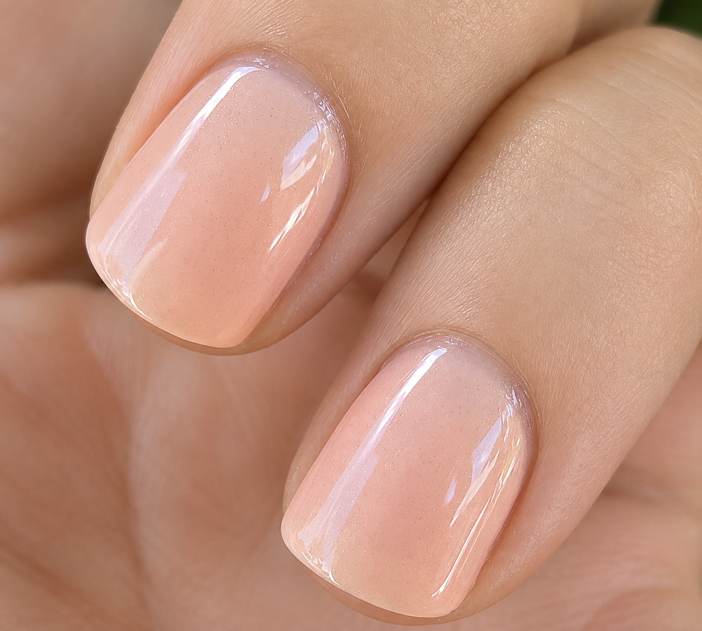 Asrai's Dayssolve - Peach Nude Golden Shimmer Nail Polish | Handmade Indie Lacquer | Liquid Krystal Co.