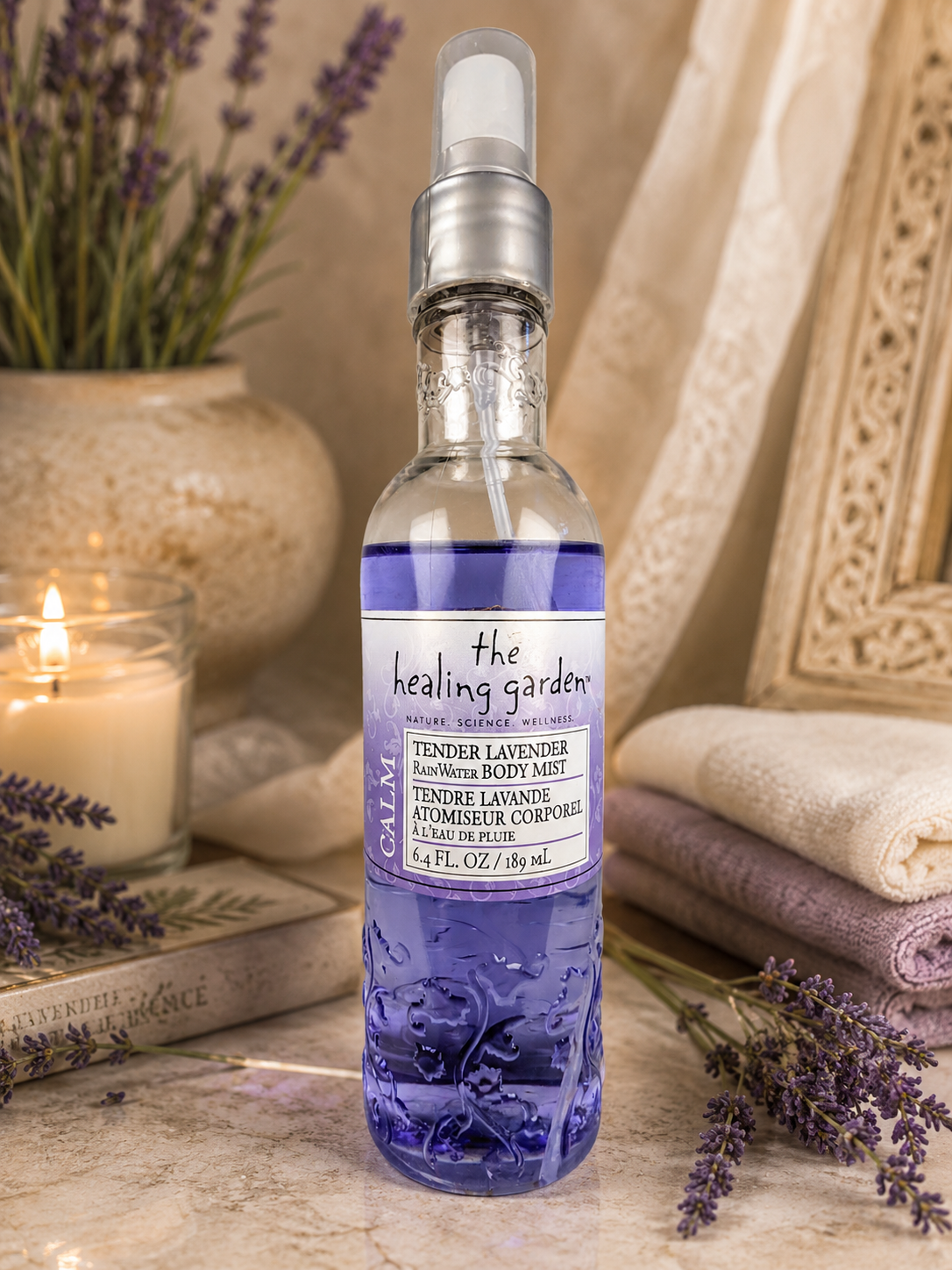 Vintage The Healing Garden Tender Lavender RainWater Body Mist 6.4oz Rare Lavender Aromatherapy Spray