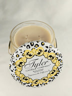 Tyler Candle Company “High Maintenance” 11 oz Scented Candle – Leopard Lid Glass Jar Candle