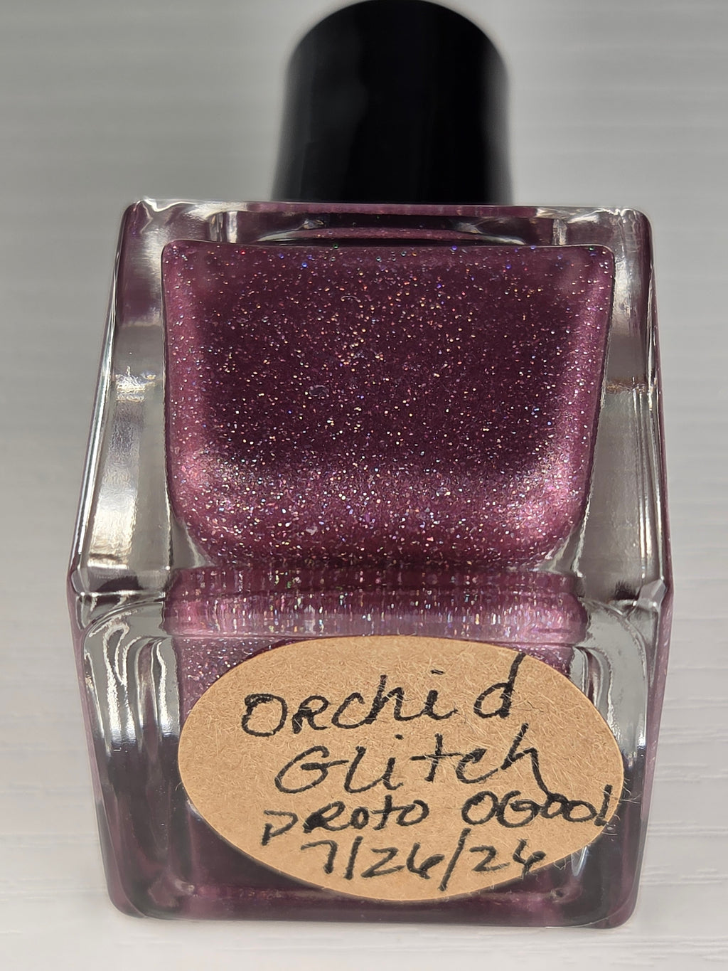 Liquid Krystal Co. Orchid Glitch| One-of-a-Kind Prototype Nail Lacquer | Dusty Orchid Holographic Shimmer | Handmade Indie Nail Polish