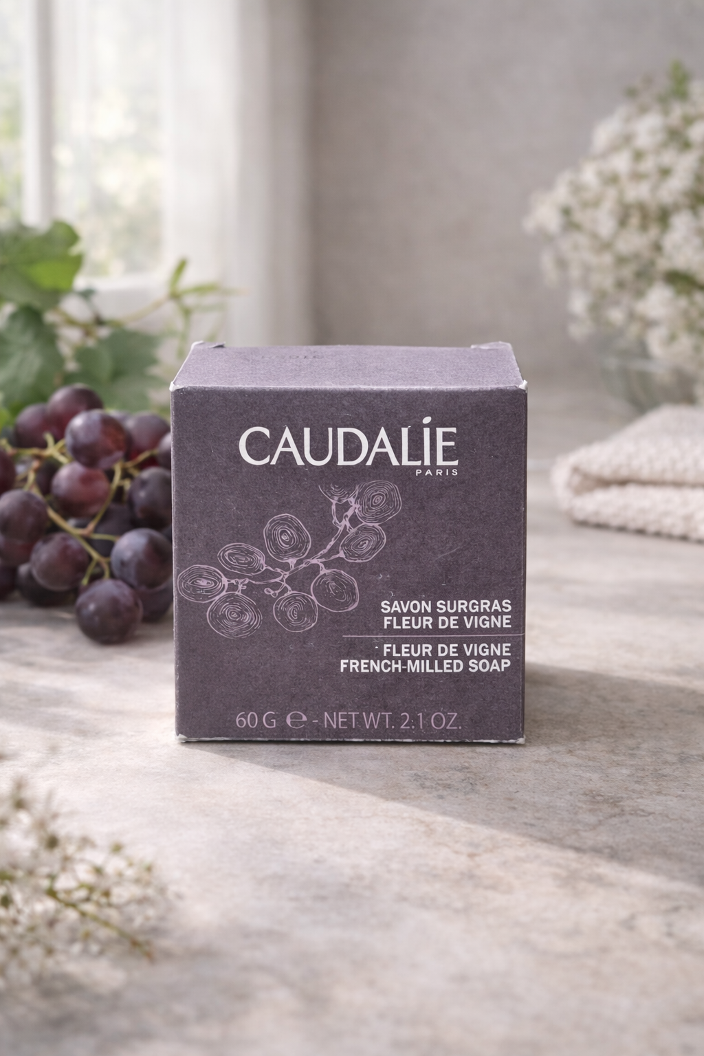 Caudalie Fleur de Vigne French-Milled Soap 60g | Luxury Caudalie Paris Vineyard Scent Bath Soap guest bath soap 