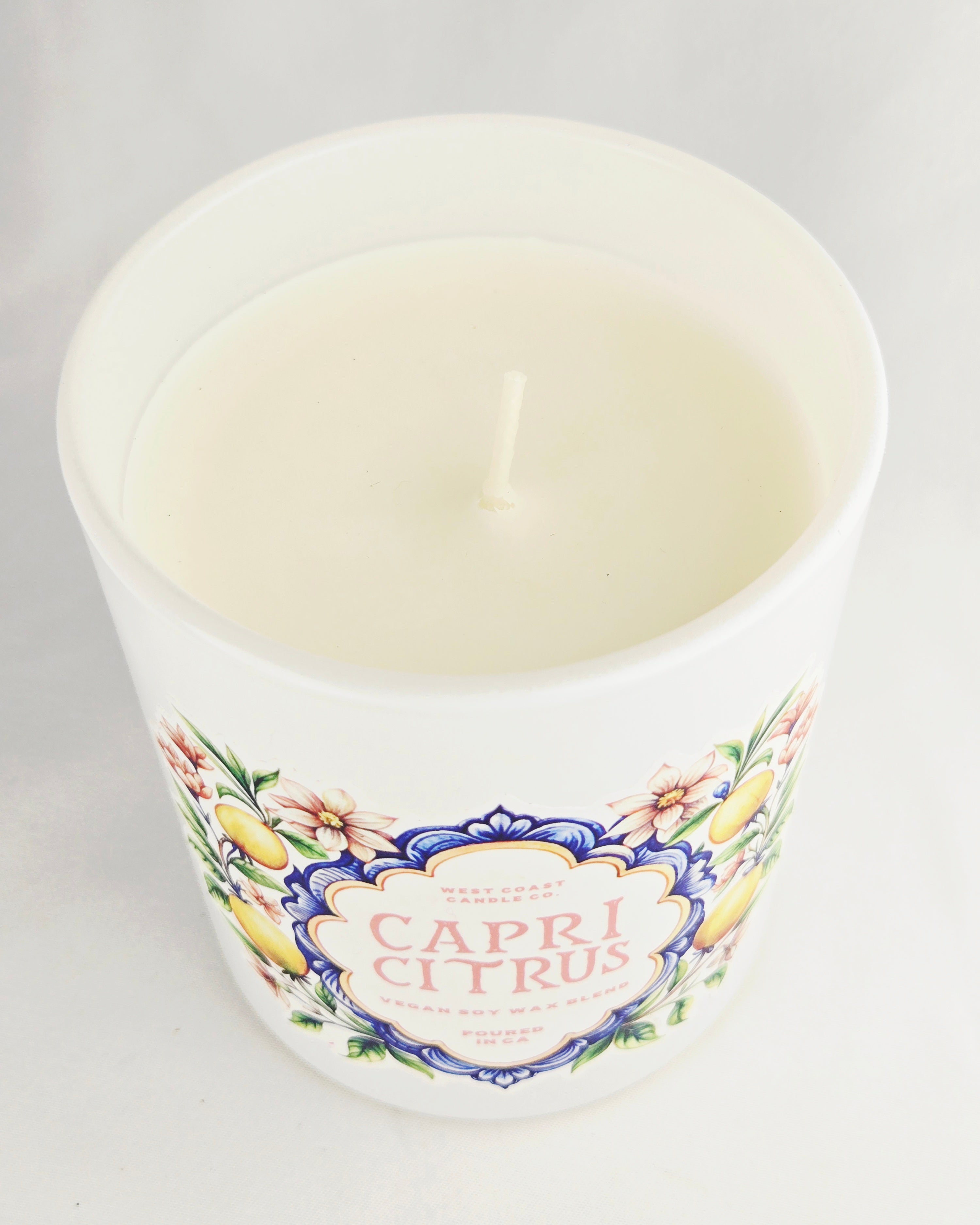 West Coast Candle Co. Capri Citrus Candle | Vegan Soy Wax Blend Fresh Citrus Floral Scent