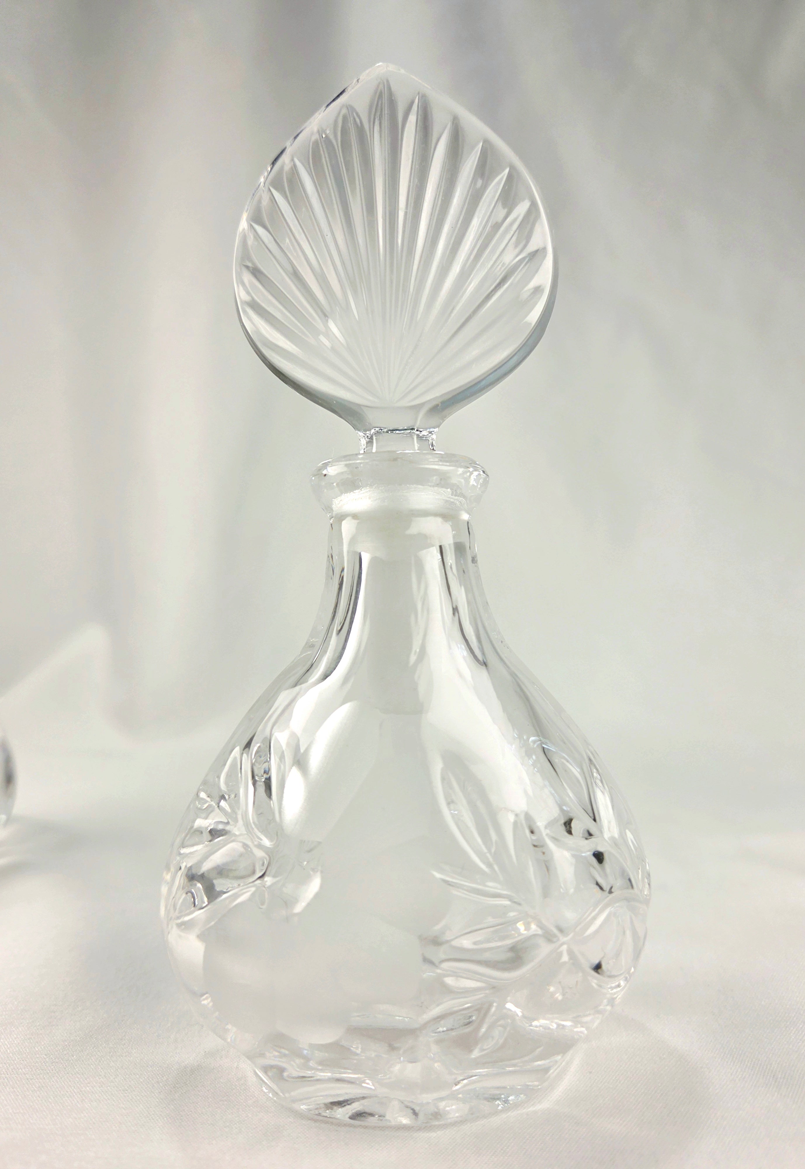 Princess House 24% Lead Crystal Vanity Set – West Germany Perfume Bottle, Trinket Box & Tray
