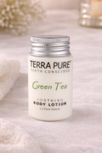 Terra Pure Green Tea Soothing Body Lotion – 1.2 oz Travel Size Hydrating Moisturizer