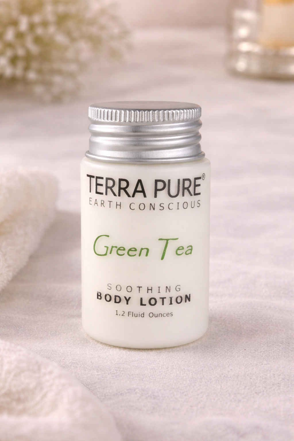 Terra Pure Green Tea Soothing Body Lotion – 1.2 oz Travel Size Hydrating Moisturizer