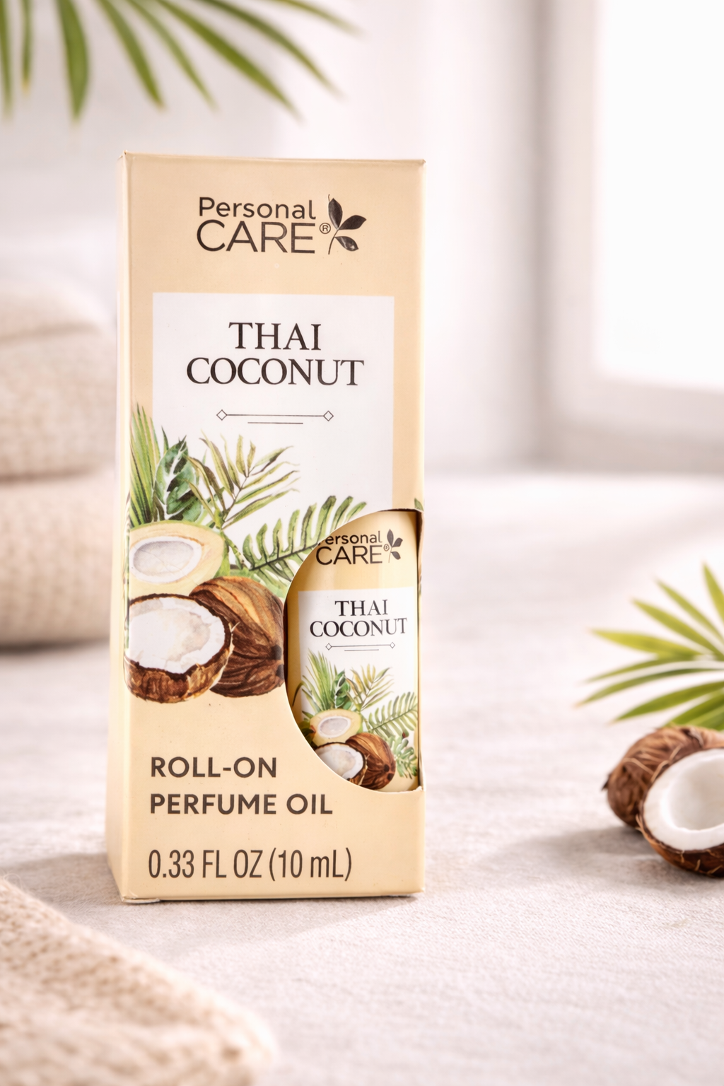 Thai Coconut Roll-On Perfume Oil 0.33 oz 10 ml Personal Care Fragrance Travel Size Coconut Scent Near Full