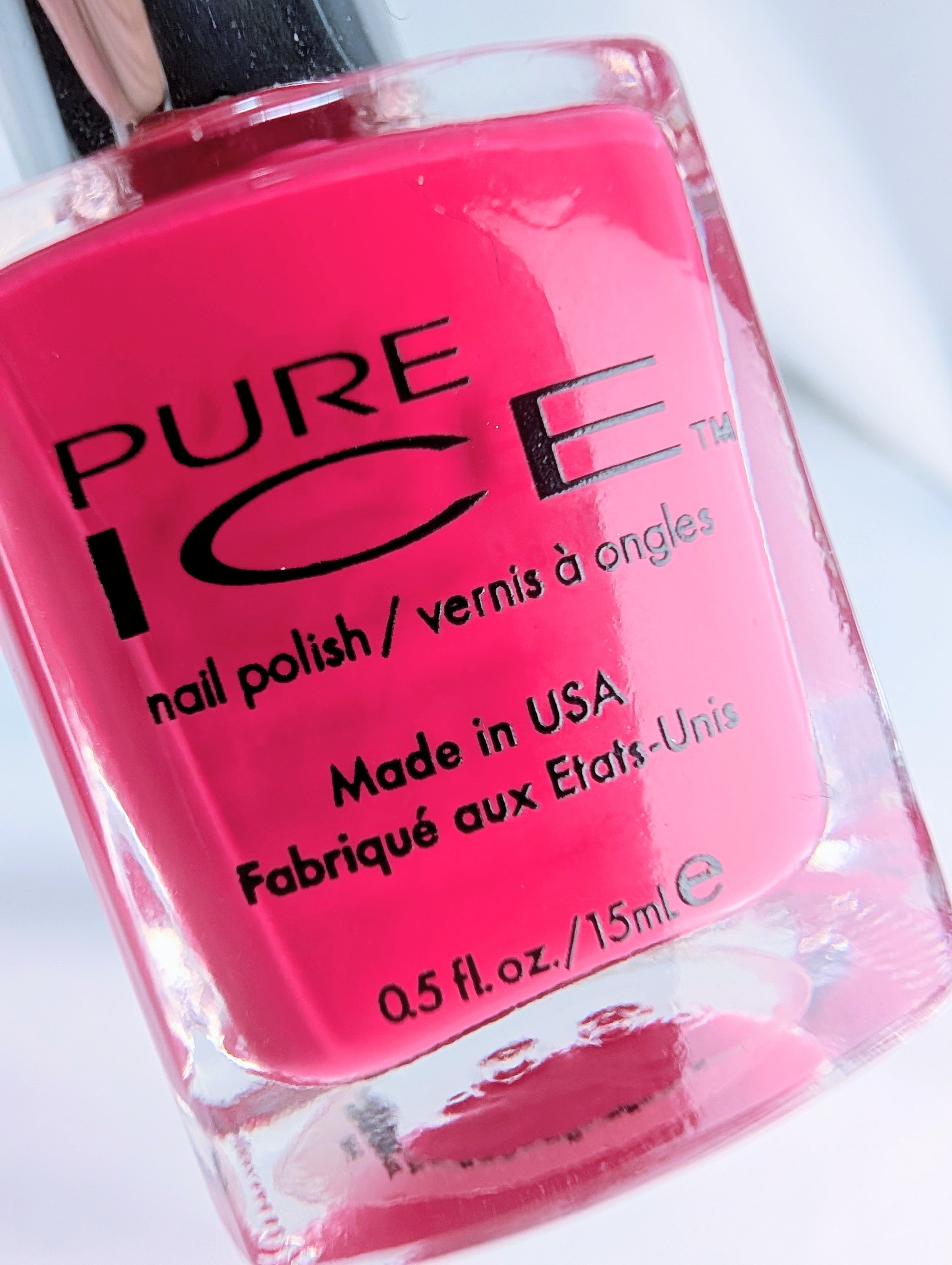Pure Ice Flirt Alert Nail Polish 0.5 oz Bright Neon Pink Nail Lacquer Y2K Beauty