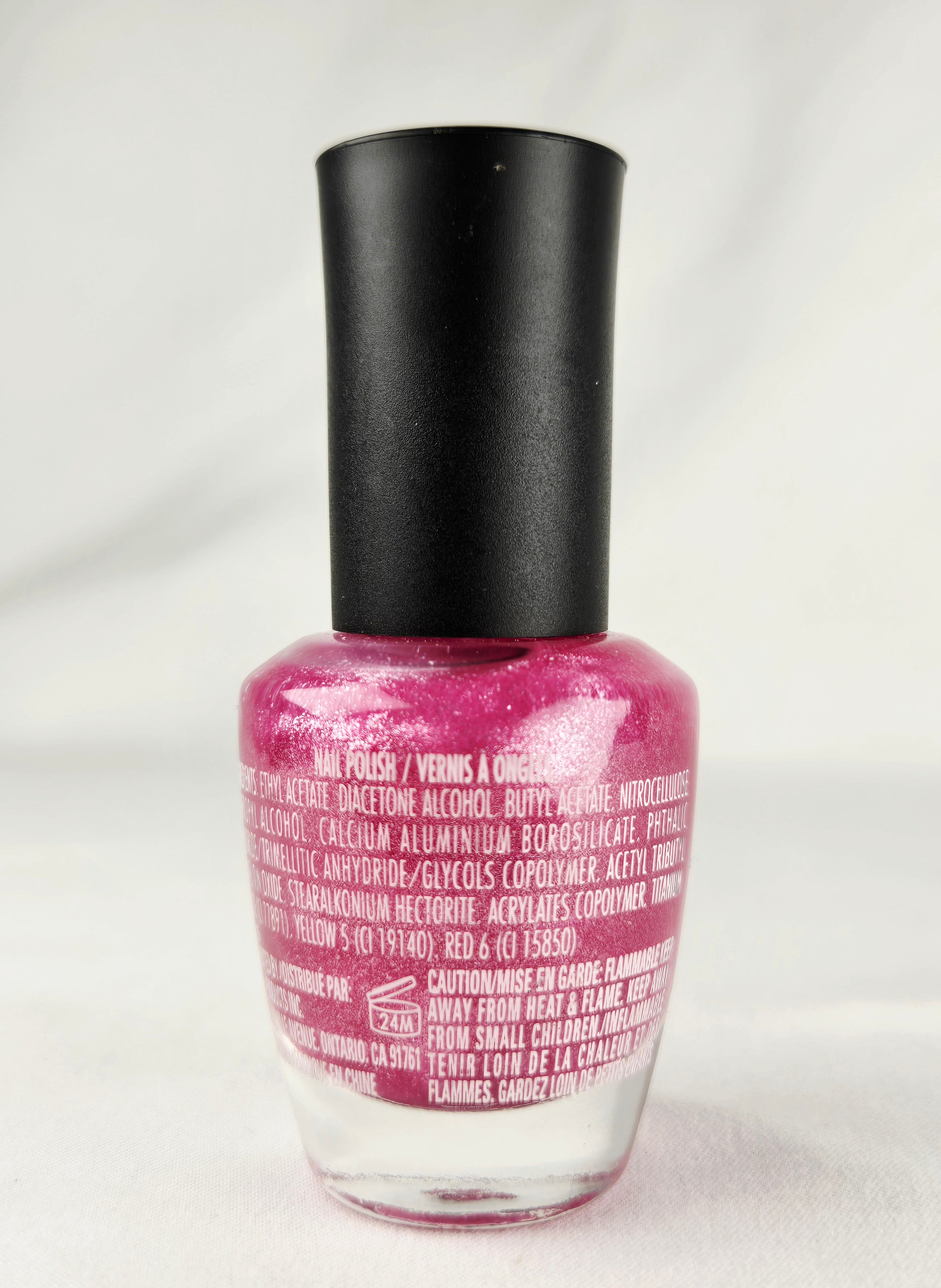 Candy Moyo Nail Polish #919 Bright Pink Shimmer Glitter 0.44 oz / 13mL