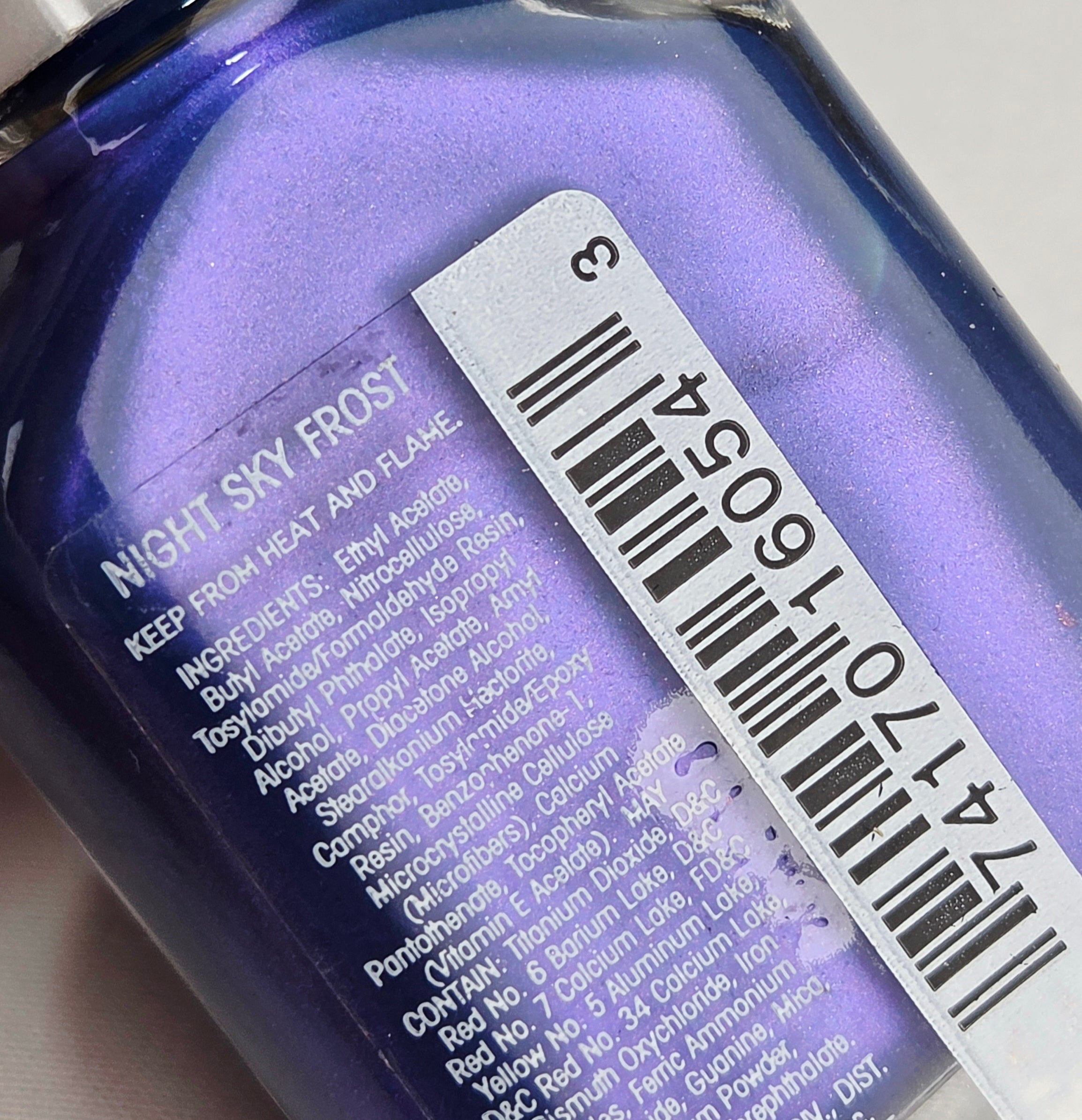 Sally Hansen Teflon Tuff Night Sky Frost 09 Vintage Nail Color Blue Purple Frost