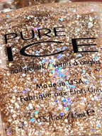 Pure Ice Nail Polish “Spit Fire” Gold Holographic Glitter Multicolor Sparkle Lacquer