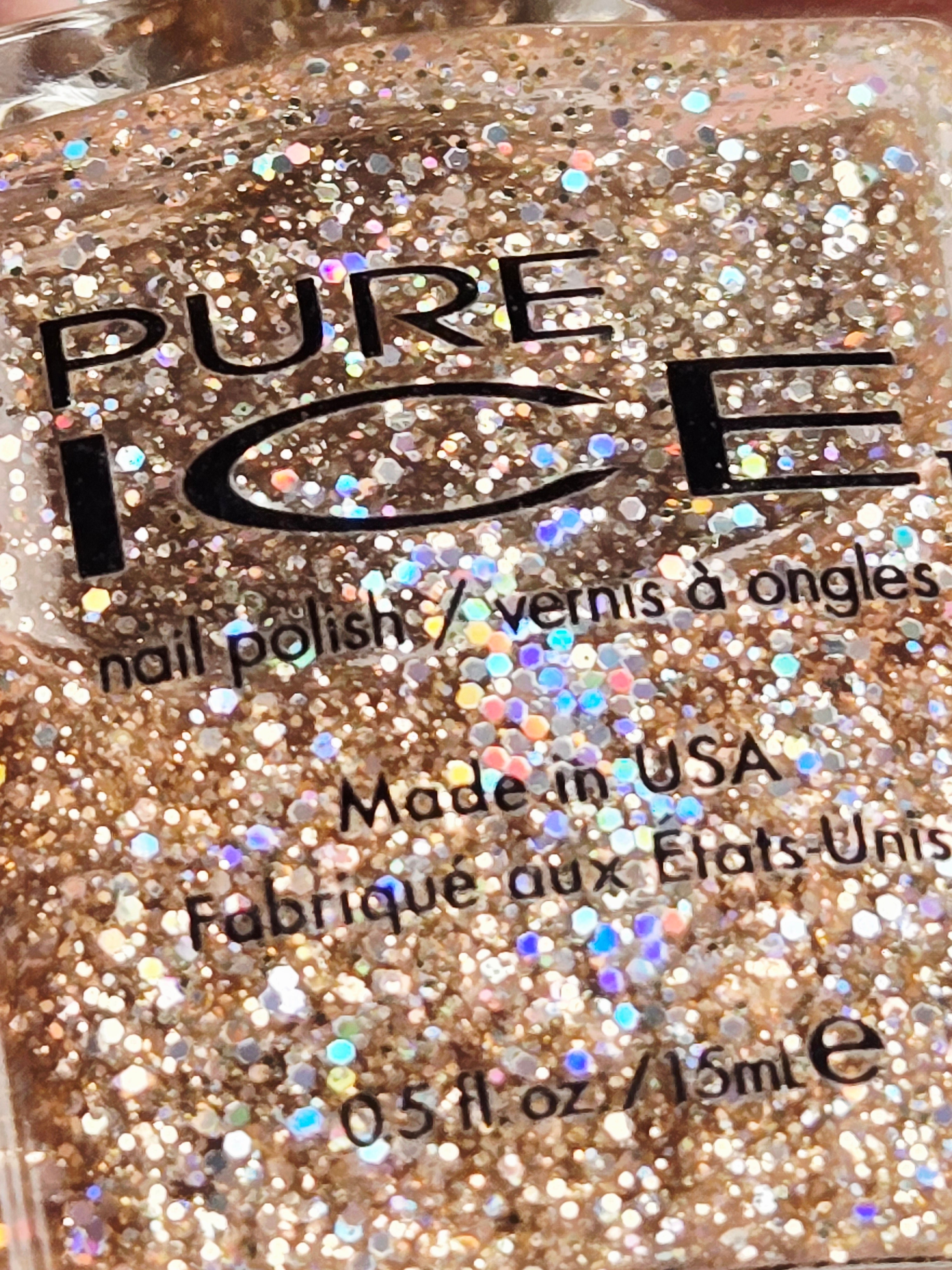 Pure Ice Nail Polish “Spit Fire” Gold Holographic Glitter Multicolor Sparkle Lacquer