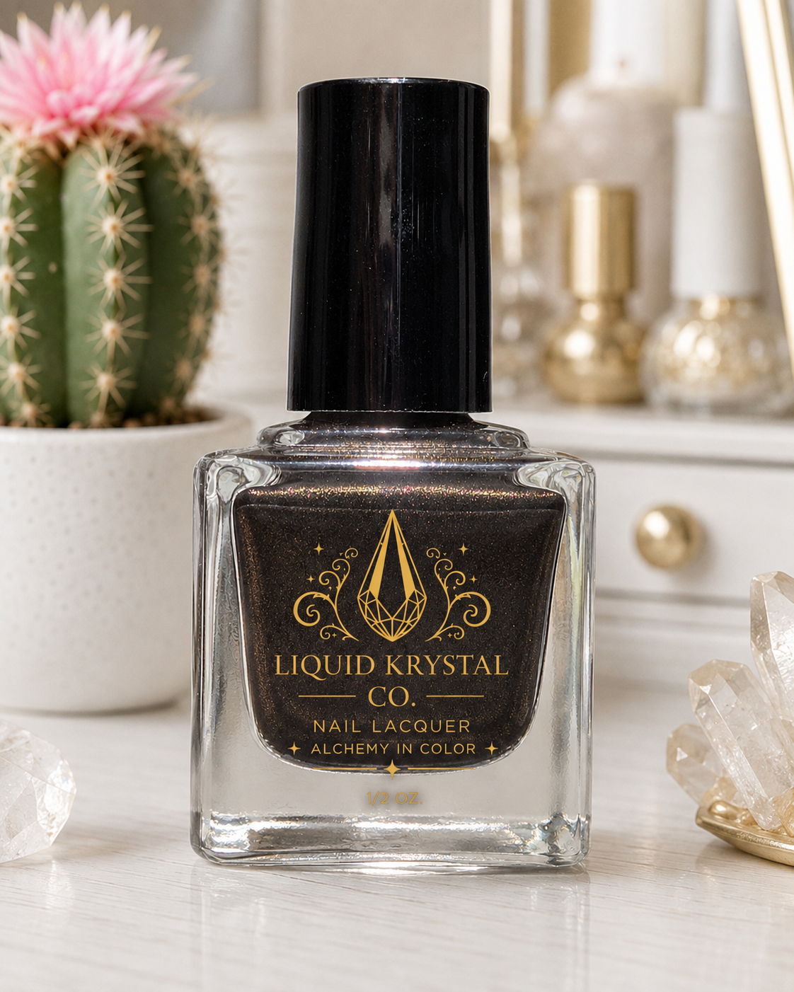 Chocolirium Dark Chocolate Brown Shimmer Nail Polish | Liquid Krystal Co. Handmade Indie Lacquer