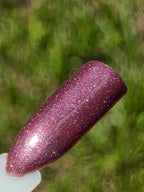 Liquid Krystal Co. Orchid Glitch| One-of-a-Kind Prototype Nail Lacquer | Dusty Orchid Holographic Shimmer | Handmade Indie Nail Polish