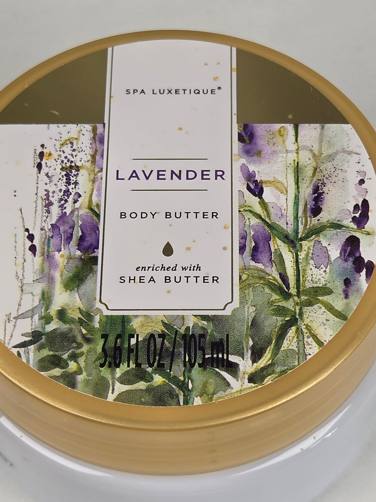 Spa Luxetique Lavender Body Butter 3.6 oz 105 mL Shea Butter Moisturizing Body Cream