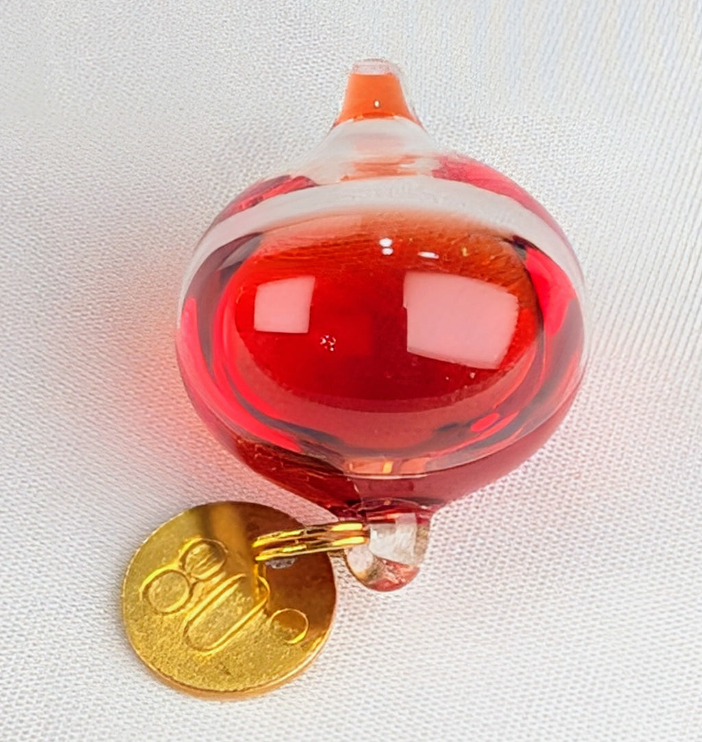 Vintage Amber Orange Galileo Thermometer Float Handblown Glass 80 Degree Orb
