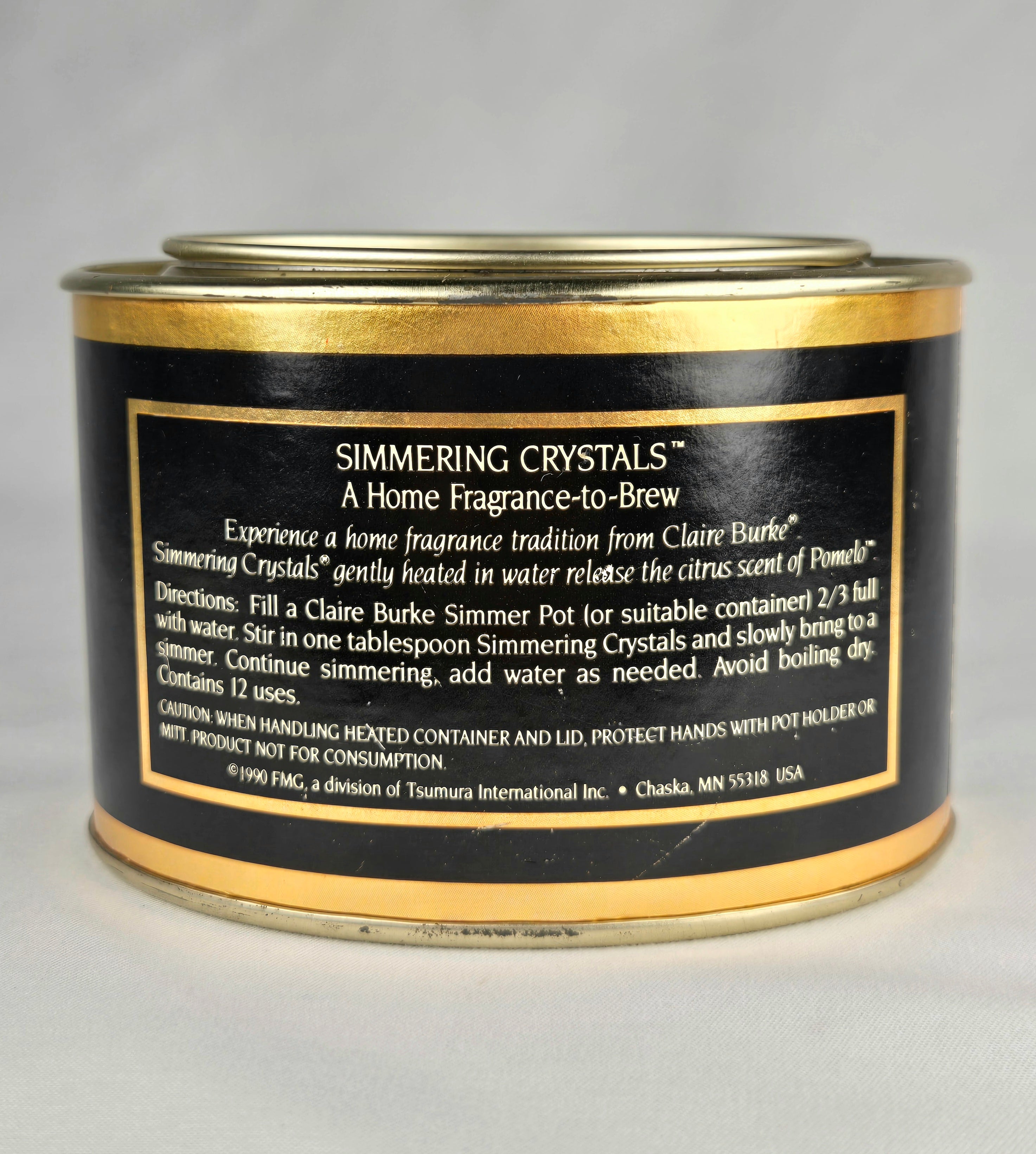 Claire Burke Vintage Pomelo Simmering Crystals 7.9 oz Home Fragrance Potpourri Crystals Tin