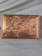 Gregorian Greetings Genuine Copper Elk Postcard with Bonus Vintage Patchwork Photo Album