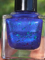 Quantum Bloom — Violet Blue Nail Lacquer with Aurora Flakes & Celestial Shimmer | Liquid Krystal Co Prototype