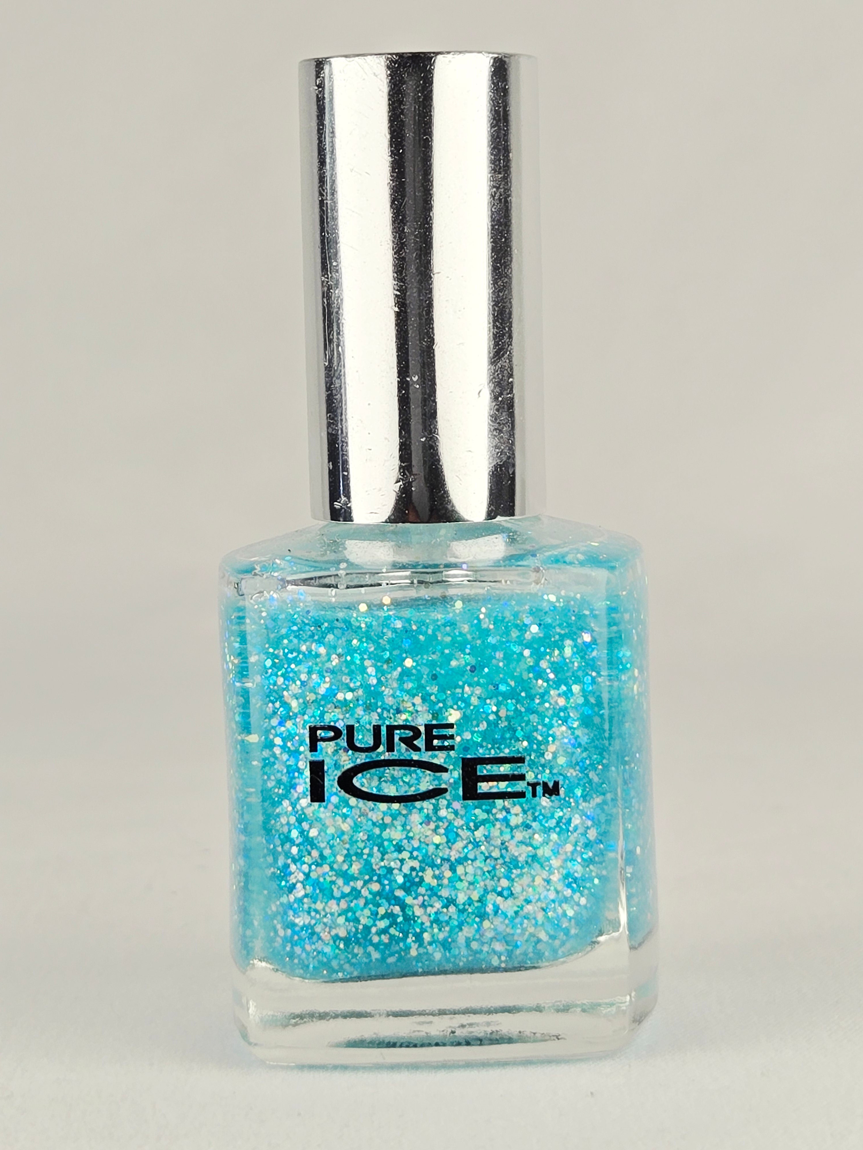Pure Ice “Once Again!” Glitter Nail Polish – Aqua Blue Sparkle Y2K Shade 306CP