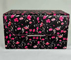 Zigi + Marais Floral Hard Shell Eyeglass Case | Holds 4 Pairs | Hot Pink Velvet Interior