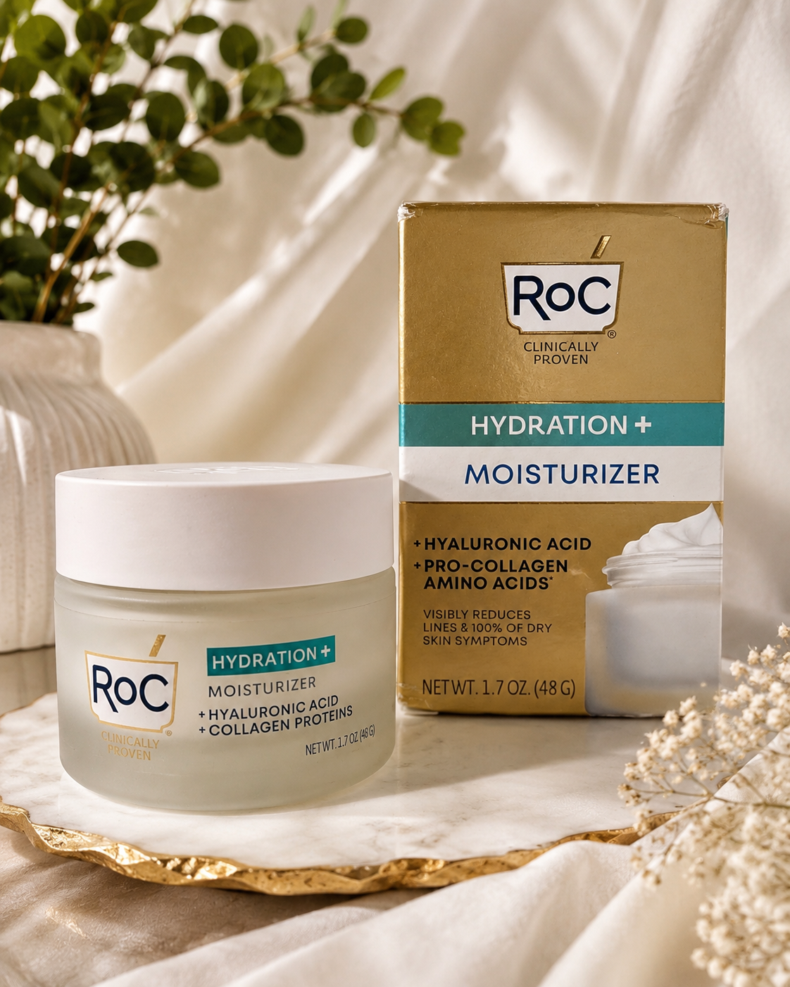 RoC Hydration+ Moisturizer Hyaluronic Acid Pro-Collagen Face Cream 1.7 oz