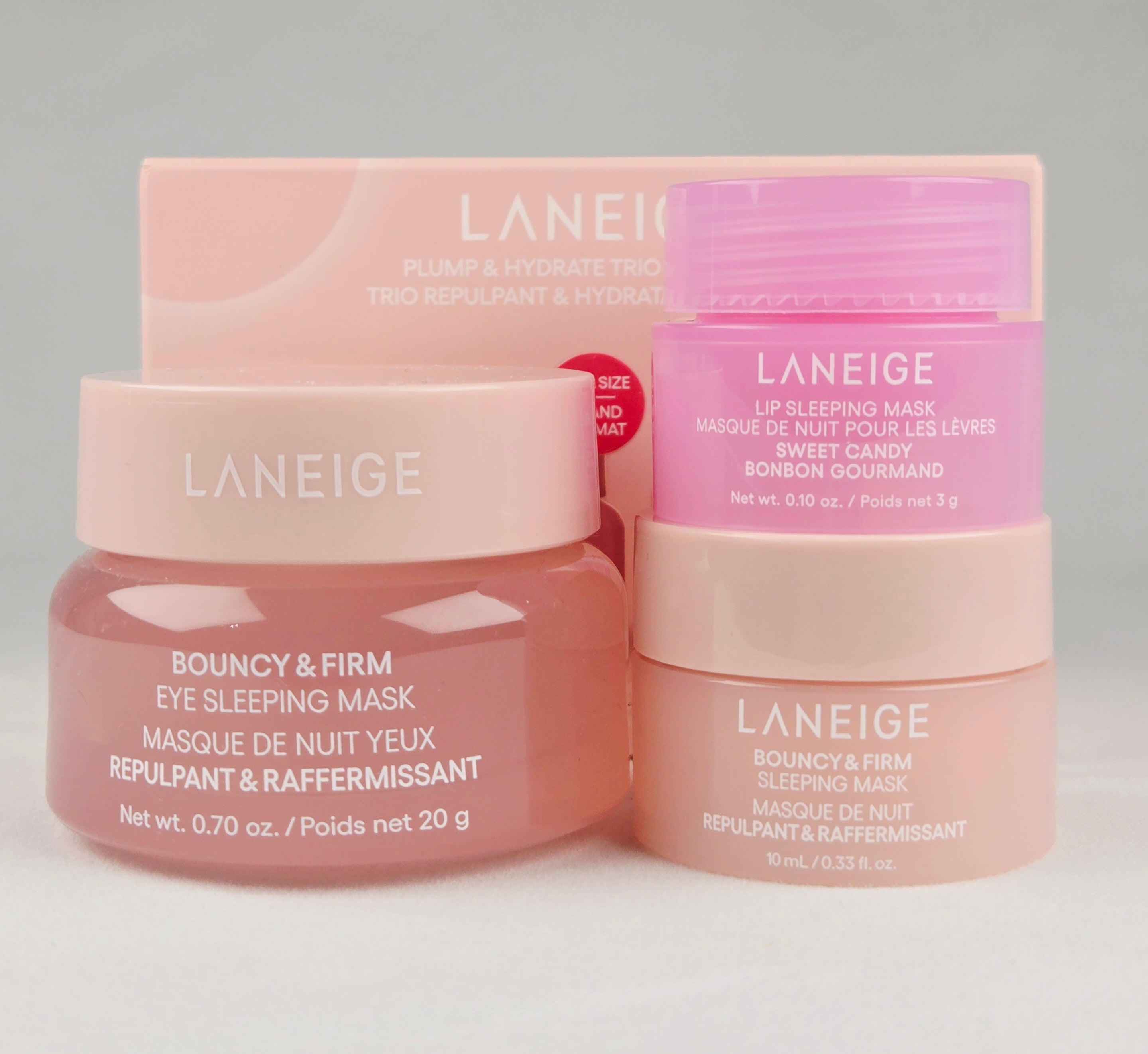 Laneige Plump & Hydrate Skincare Trio – Lip Sleeping Mask Set | K-Beauty Hydration Minis