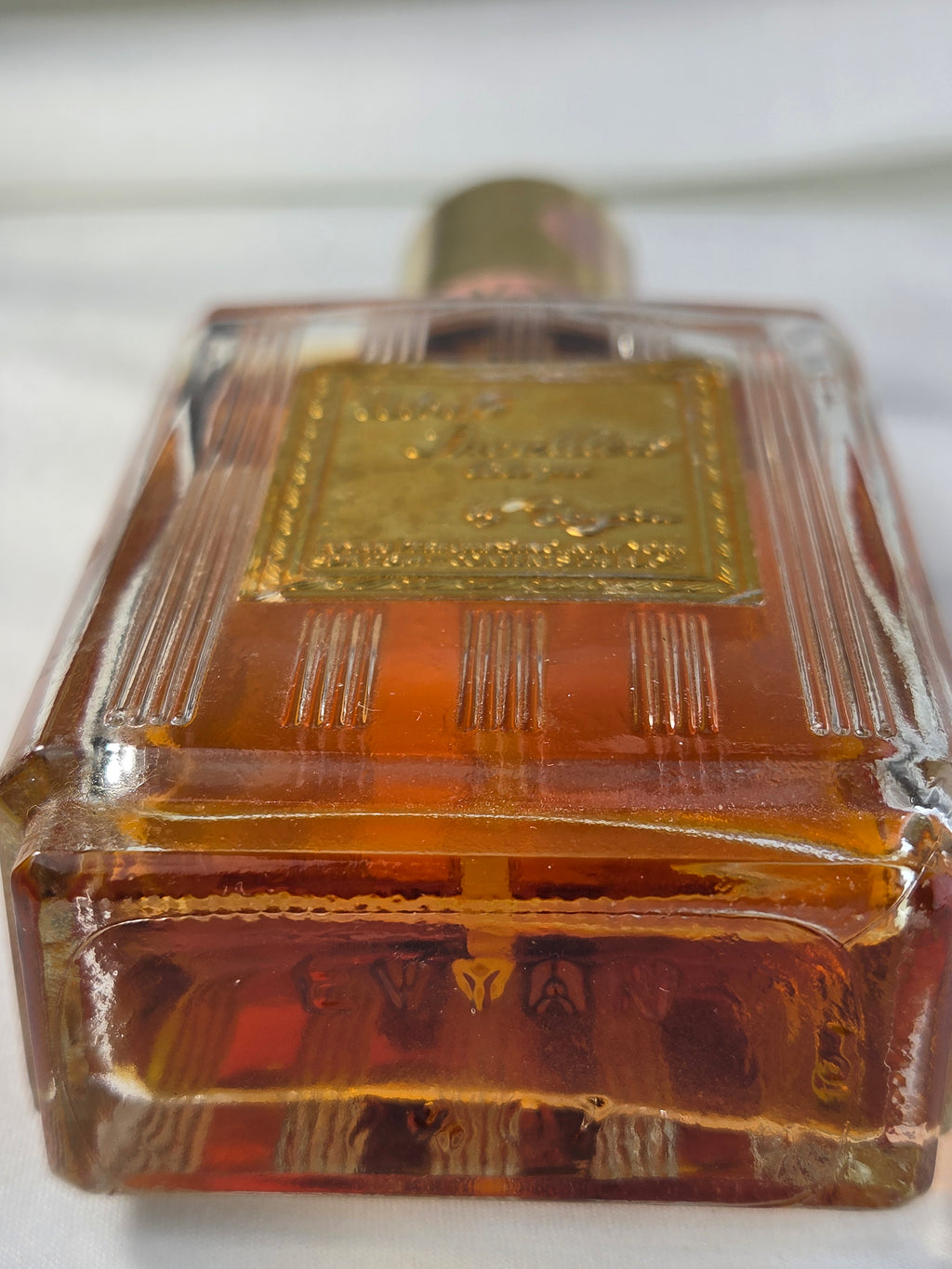 Vintage Evyan White Shoulders Cologne 2.5 oz Gold Plaque Bottle