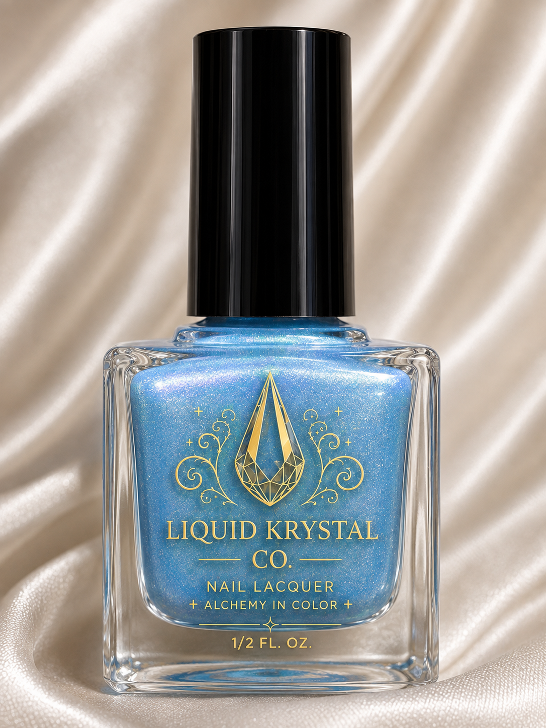 SKYLUME Icy Sky Blue Frost Shimmer Nail Polish | Liquid Krystal Co.