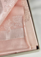 Vintage Liddell’s Irish Floral Damask Pink Egyptian Cotton & Acetate Tablecloth & Napkin Set - Made in Ireland NOS Rare