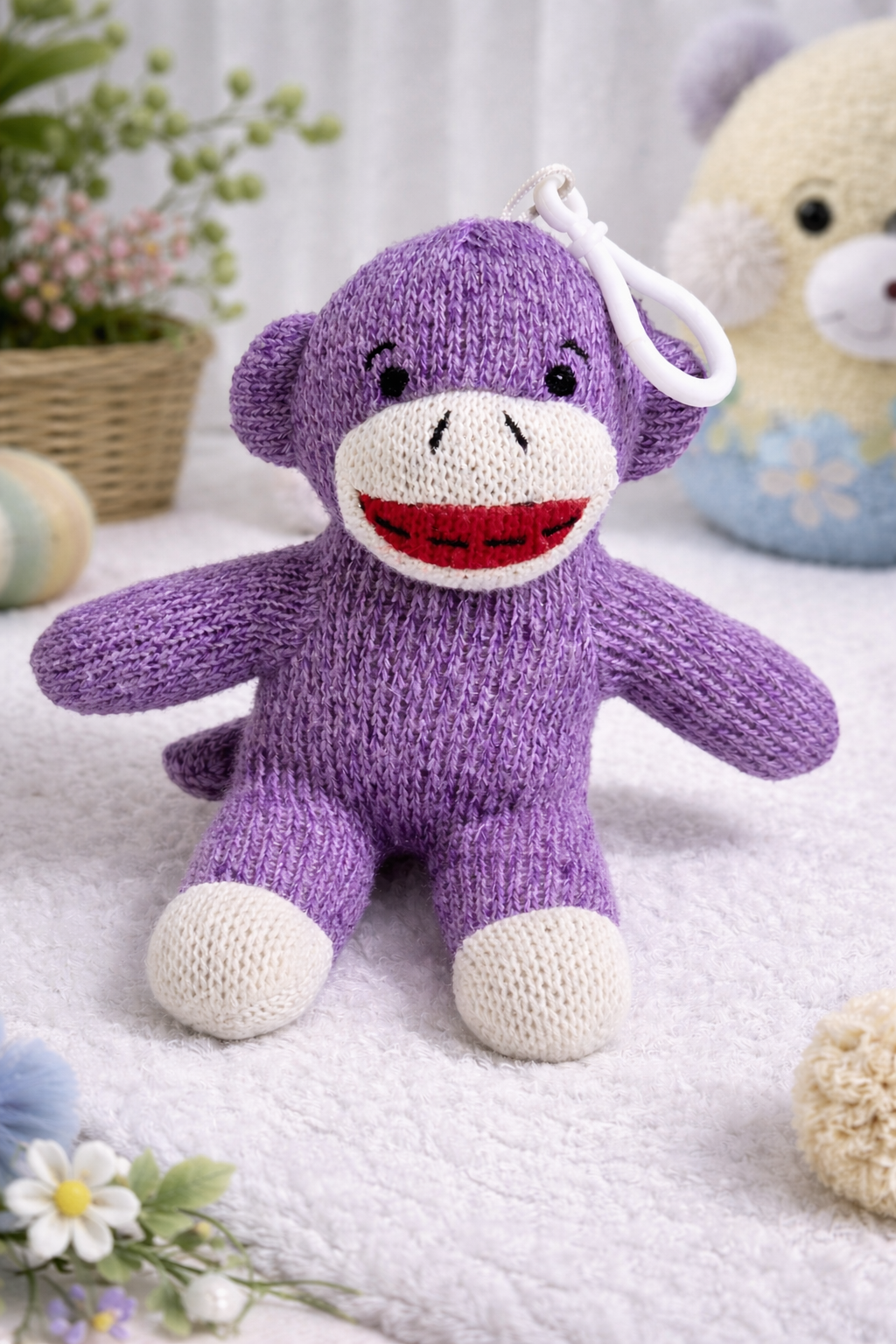 Dan Dee Collector’s Choice Purple Sock Monkey Plush Keychain