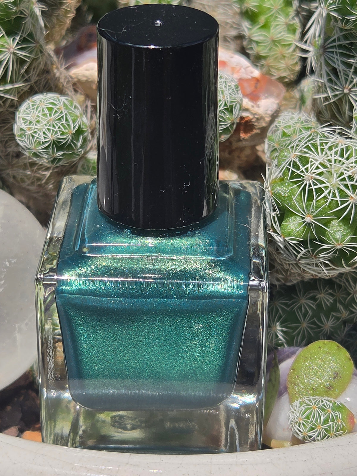 Feu Follet Green Nail Polish with Luminous Chartreuse & Gold Shimmer | Liquid Krystal Co