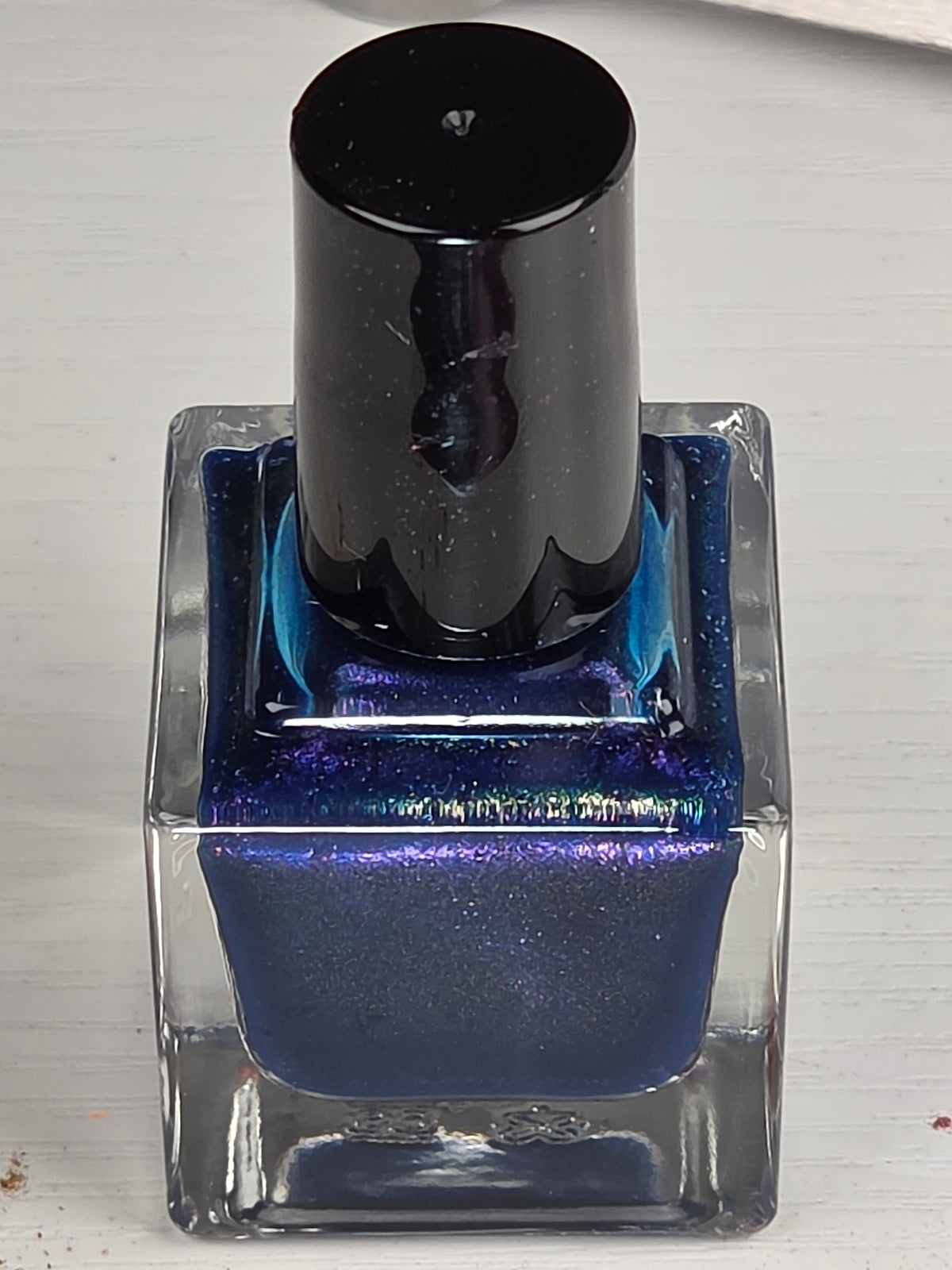 Diana’s Dalliance – Deep Sapphire Blue with Purple Gold Pink Shift Handmade Indie Nail Lacquer | Liquid Krystal Co.