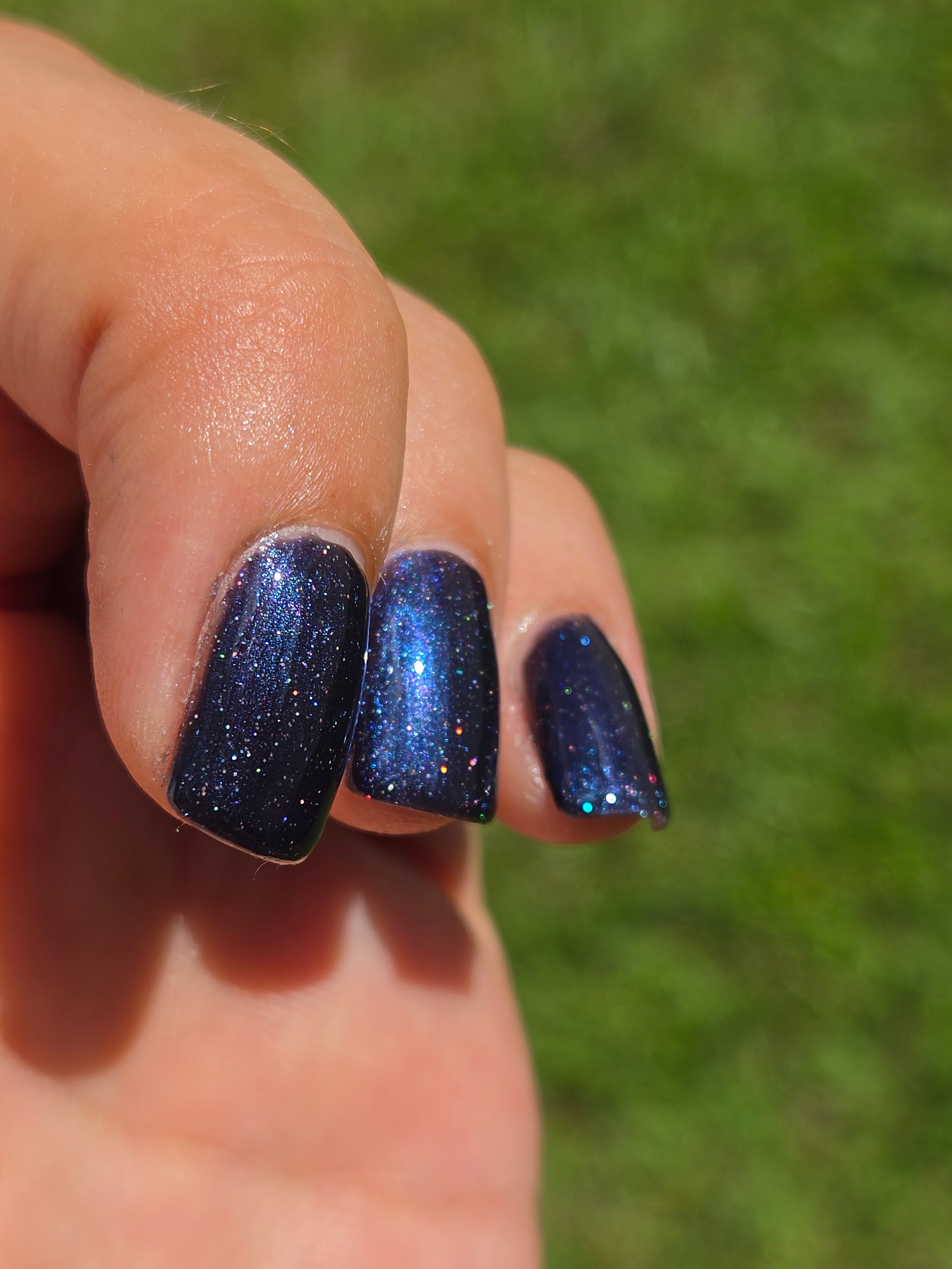 Liquid Krystal Co. Galactic Abyss – One-of-a-Kind Prototype GA001 | Inky Purple Nail Lacquer with Electric Blue Sheen Holo Shimmer | Handmade Collectible Prototype | 15 mL