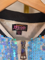 JoJo’s Closet Nickelodeon Neon Rainbow Sequin Bomber Jacket — Girls XL 14/16