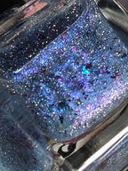 Atlantean Aetherdust— Clear Blue Purple Iridescent Flake Nail Polish Topper with Holographic Sparkle | Liquid Krystal Co.