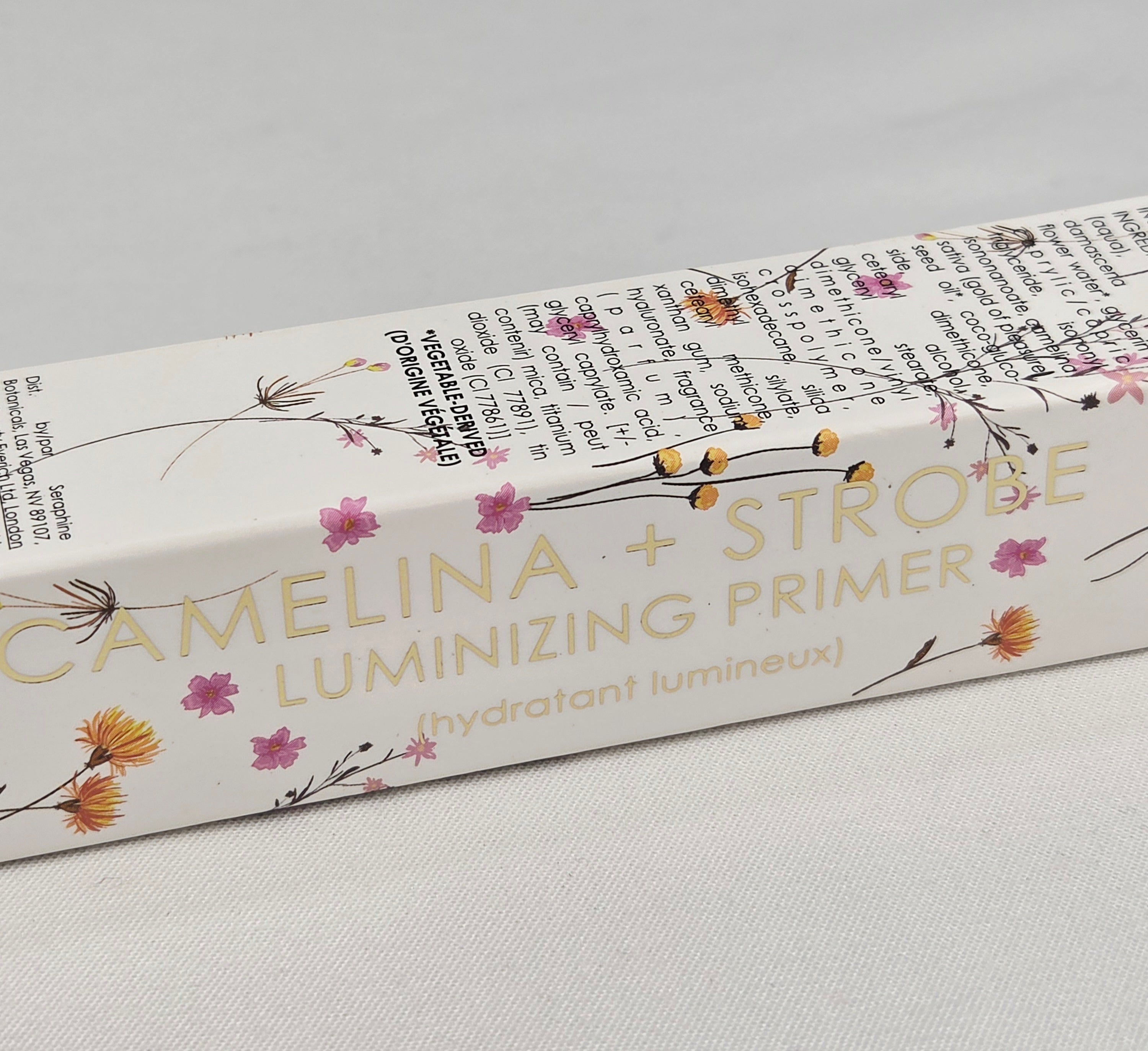 Seraphine Botanicals Camelina + Strobe Luminizing Primer 15ml | Hydrating Glow Primer | Clean Beauty Makeup Base