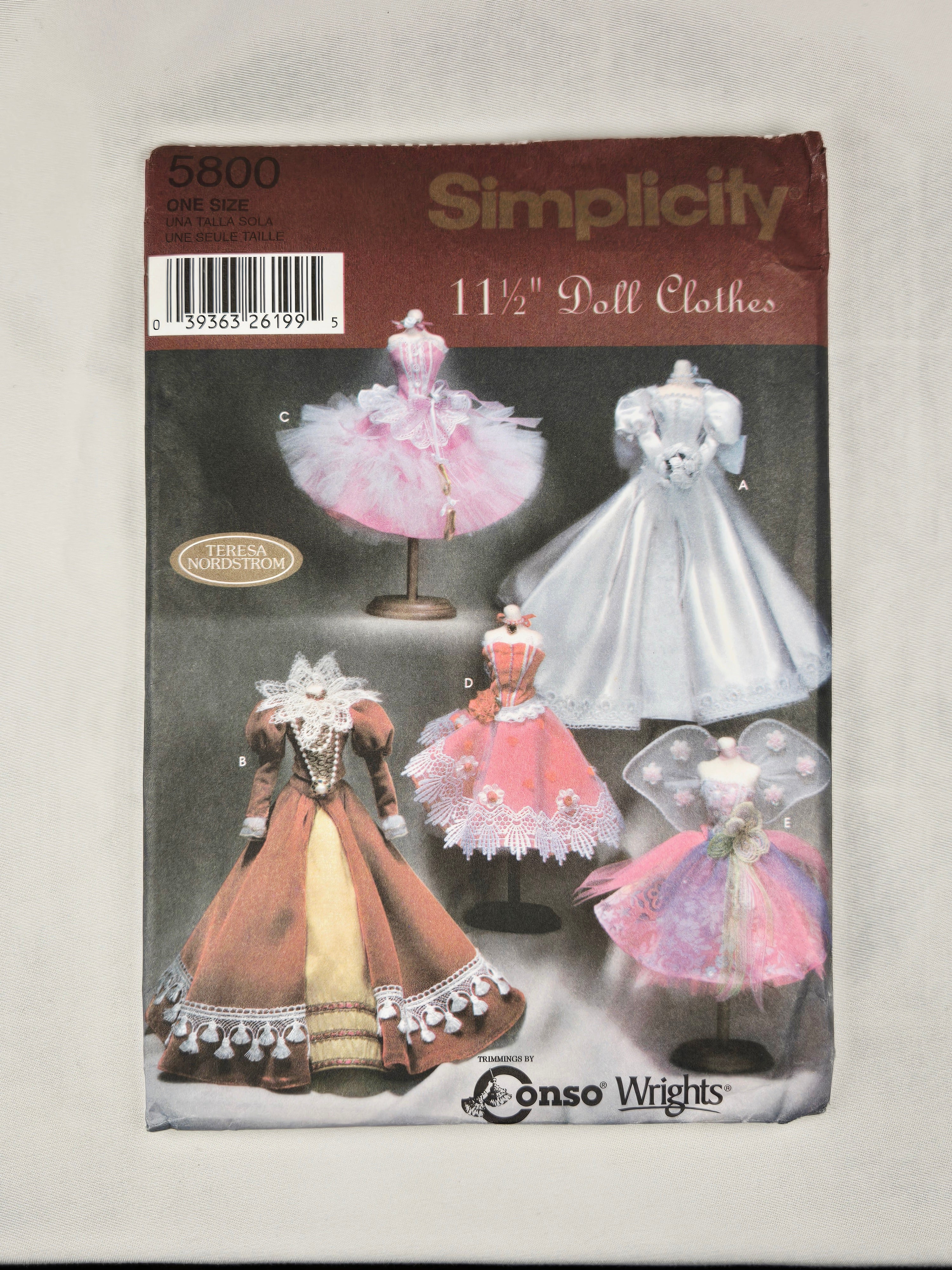 Simplicity Vintage 5800 Doll Clothes Pattern – 11½” Doll Wardrobe | Teresa Nordstrom Designs